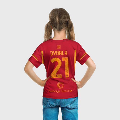 Детская футболка Пауло Дибала ФК Рома форма 23-24 домашняя / 3D-принт – фото 6