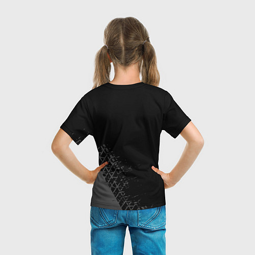 Детская футболка Citroen speed на темном фоне со следами шин вертик / 3D-принт – фото 6