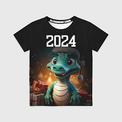Футболка детская Новый год 2024 символ года, цвет: 3D-принт