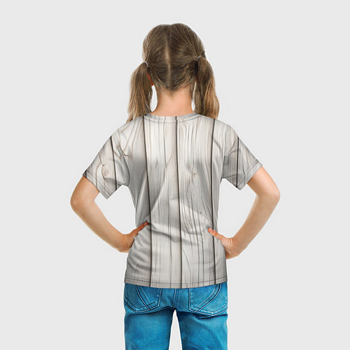 Детская футболка Паттерн светлое дерево - нейросеть / 3D-принт – фото 6