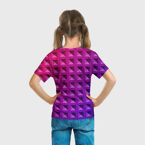 Детская футболка Пластиковые объемные квадраты / 3D-принт – фото 6