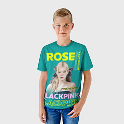 Футболка детская Rose - девушка певица из группы Blackpink, цвет: 3D-принт — фото 2