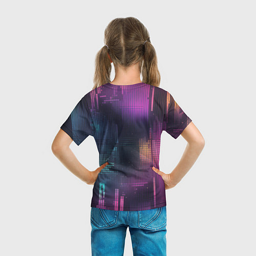 Детская футболка Цветные пиксели retro / 3D-принт – фото 6