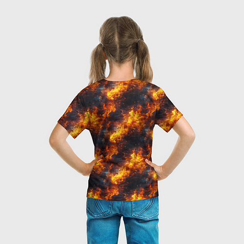 Детская футболка Пламя огня паттерн / 3D-принт – фото 6