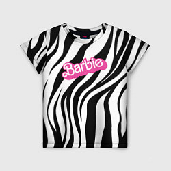 Детская футболка Ретро Барби - паттерн полосок зебры