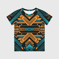Футболка детская Геометрический узор в стиле ацтеков, цвет: 3D-принт