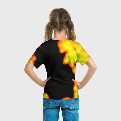 Детская футболка PlayerUnknowns Battlegrounds fire / 3D-принт – фото 6