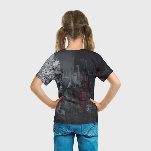 Детская футболка Киборг в красном шлеме / 3D-принт – фото 6
