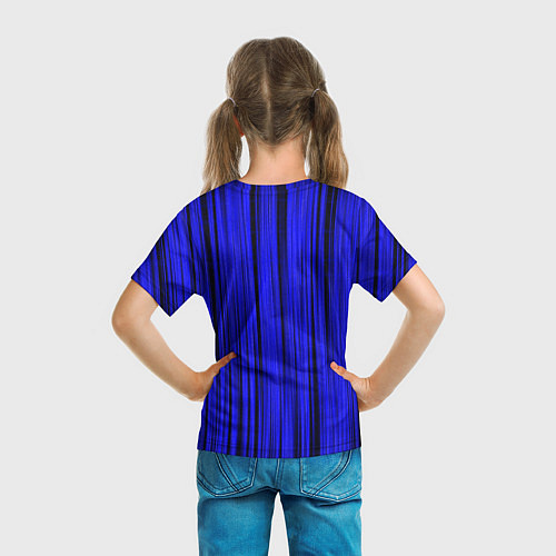 Детская футболка Абстрактные полосы ультрамарин / 3D-принт – фото 6