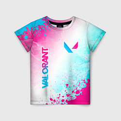Футболка детская Valorant neon gradient style вертикально, цвет: 3D-принт