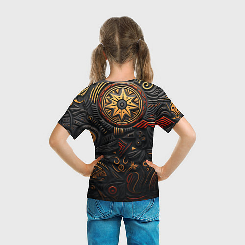 Детская футболка Абстрактный узор в славянской стилистике / 3D-принт – фото 6