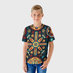 Футболка детская Симметричный орнамент в славянском стиле, цвет: 3D-принт — фото 2