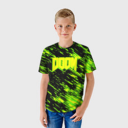 Футболка детская Doom огенное лого кислотное, цвет: 3D-принт — фото 2