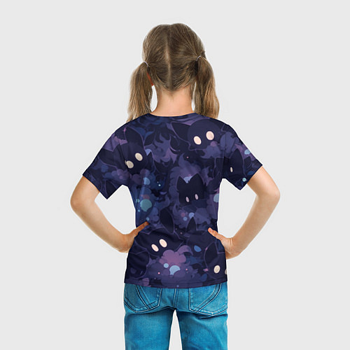 Детская футболка Фиолетовые котики / 3D-принт – фото 6