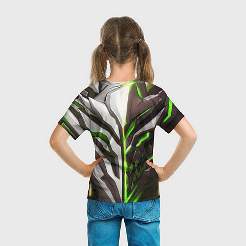 Детская футболка Броня адская и райская зелёная / 3D-принт – фото 6