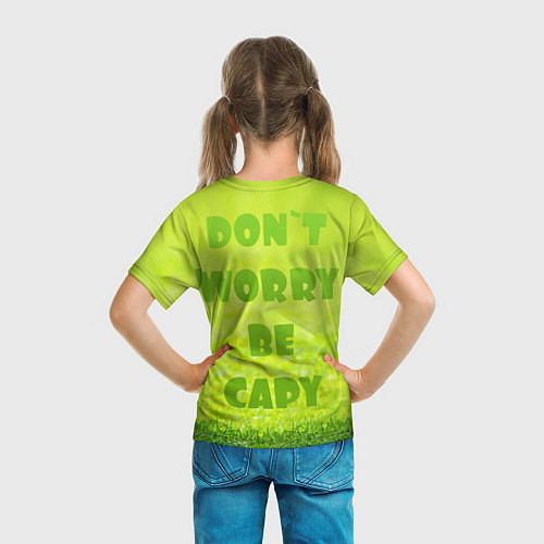 Детская футболка Capybara on green grass / 3D-принт – фото 6