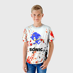 Футболка детская Sonic краски абстрактные, цвет: 3D-принт — фото 2