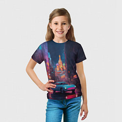 Футболка детская Автопробег на ретро машине, цвет: 3D-принт — фото 2