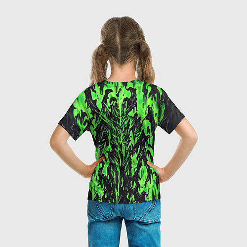 Детская футболка Демонический доспех зелёный / 3D-принт – фото 6
