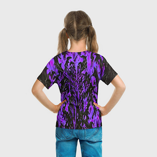 Детская футболка Демонический доспех фиолетовый / 3D-принт – фото 6