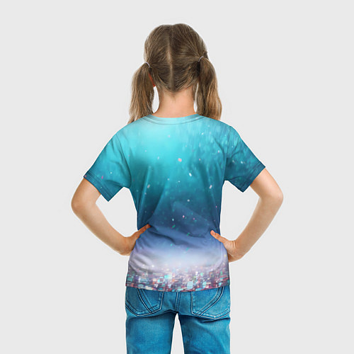 Детская футболка Футуристичный город и конфетти / 3D-принт – фото 6
