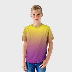 Футболка детская Желто-фиолетовый градиент, цвет: 3D-принт — фото 2