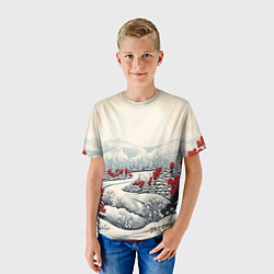 Футболка детская Зимнее чудо, цвет: 3D-принт — фото 2