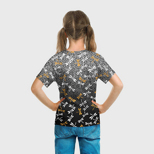 Детская футболка Стрекозы поверх графики / 3D-принт – фото 6