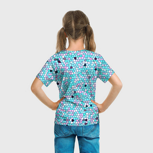 Детская футболка Мозаика розово-голубая / 3D-принт – фото 6