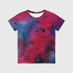 Футболка детская Акварельные брызги в розовом, цвет: 3D-принт