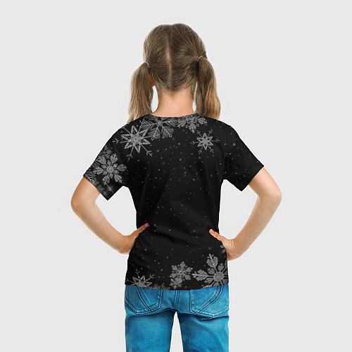 Детская футболка Новогодний Денис на темном фоне / 3D-принт – фото 6