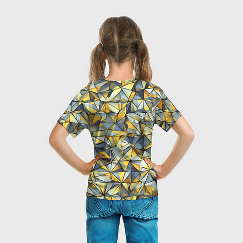 Детская футболка Маленькие золотые треугольники / 3D-принт – фото 6