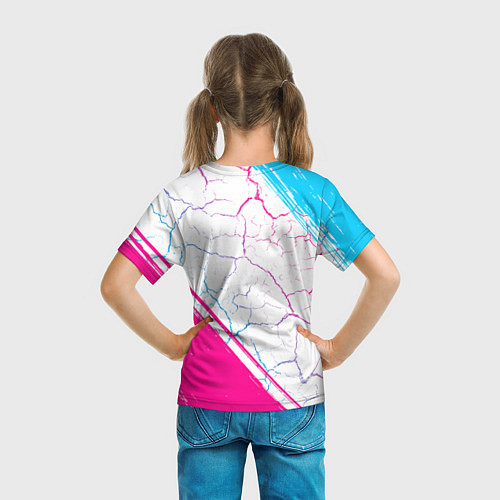 Детская футболка Doom neon gradient style вертикально / 3D-принт – фото 6