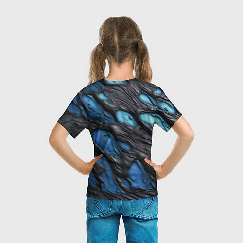 Детская футболка Синяя текучая субстанция / 3D-принт – фото 6