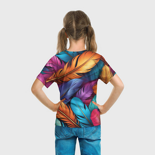 Детская футболка Перья паттерн - нейросеть / 3D-принт – фото 6