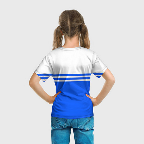 Детская футболка Вольво - две синии полосы / 3D-принт – фото 6