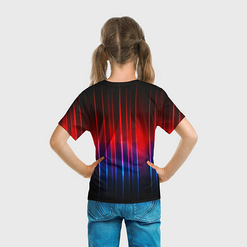 Детская футболка Неоновый узор неоновая шкала / 3D-принт – фото 6