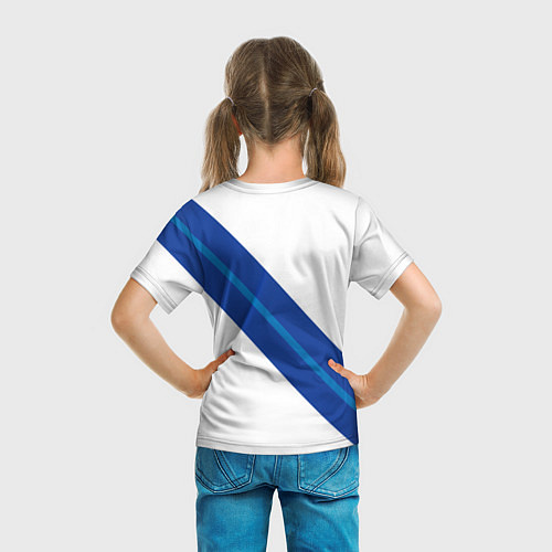 Детская футболка Volvo - white and blue / 3D-принт – фото 6