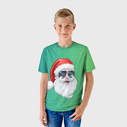 Футболка детская Дед Мороз в очках, цвет: 3D-принт — фото 2