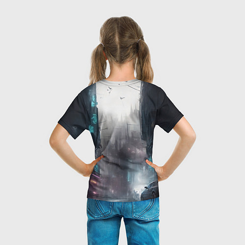 Детская футболка Девушка-исполин / 3D-принт – фото 6