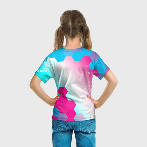 Детская футболка Minecraft neon gradient style вертикально / 3D-принт – фото 6