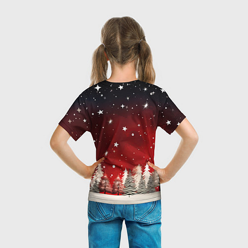 Детская футболка Морозное утро в деревне / 3D-принт – фото 6