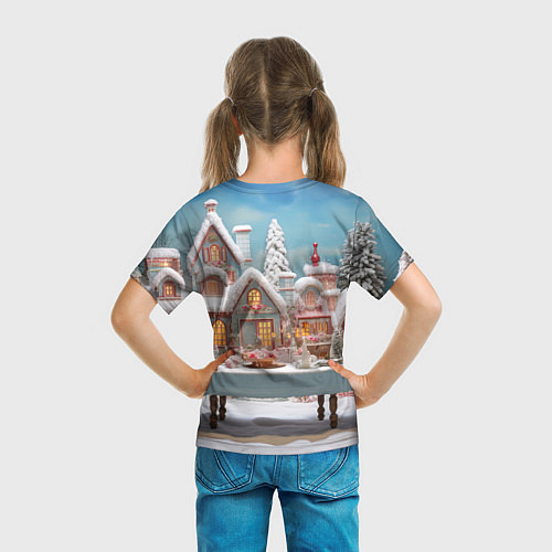 Детская футболка Снежный день в городе / 3D-принт – фото 6