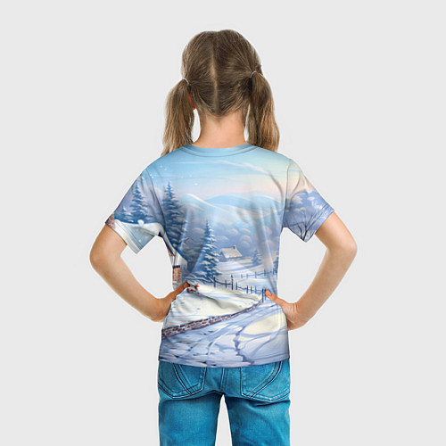 Детская футболка Милый зеленый дракончик 2024 год / 3D-принт – фото 6