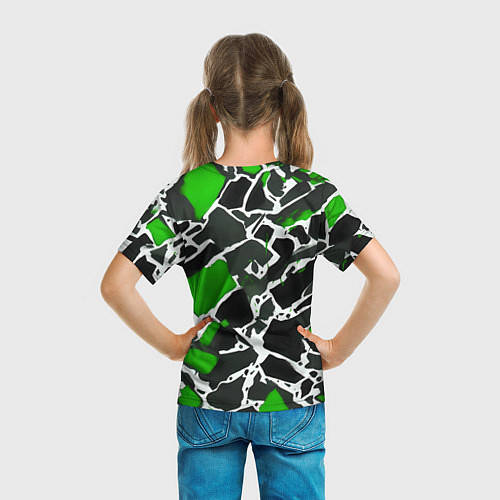Детская футболка Кляксы чёрные и зелёные / 3D-принт – фото 6