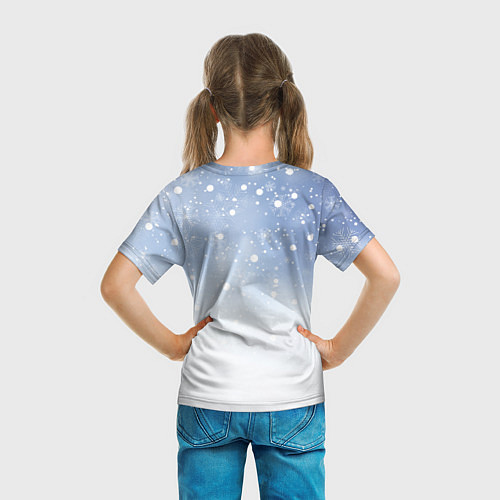 Детская футболка Весёлый снеговик в колпаке / 3D-принт – фото 6