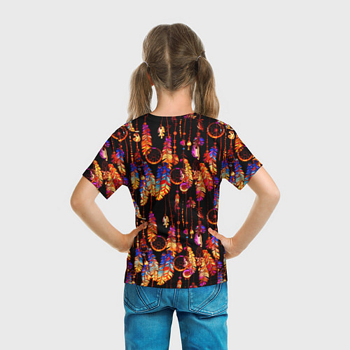 Детская футболка Ловцы снов с яркими перьями / 3D-принт – фото 6