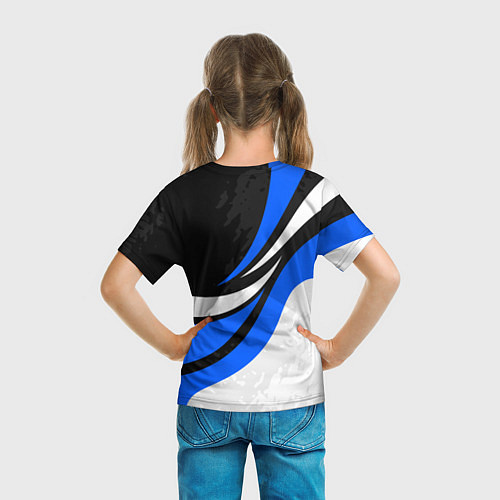 Детская футболка BMW - синяя абстракция / 3D-принт – фото 6