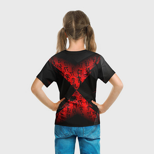 Детская футболка Иероглифы и текстуры / 3D-принт – фото 6