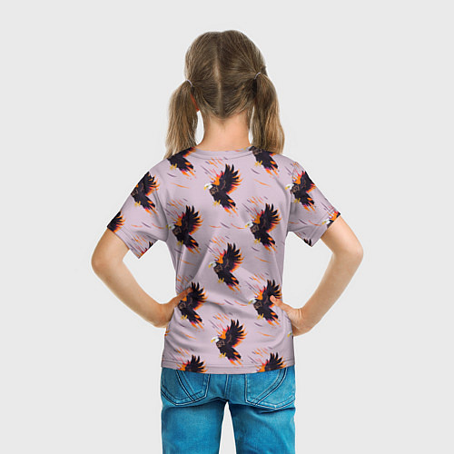 Детская футболка Орел и линии / 3D-принт – фото 6